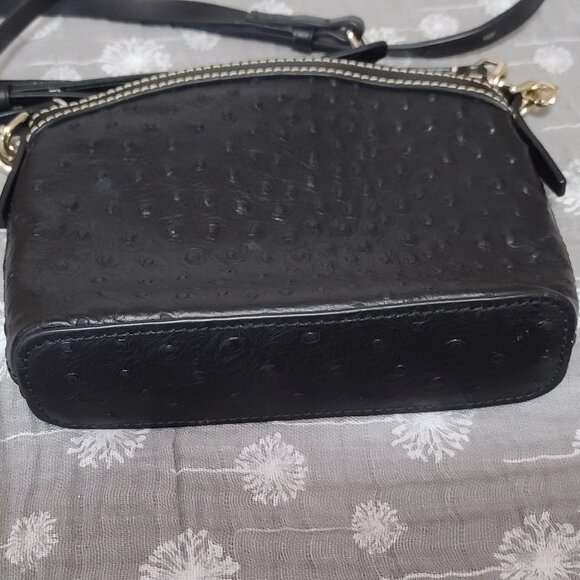 Dooney & Bourke Black Domed Ostrich Embossed Leather Crossbody – Like New - Picture 7 of 7